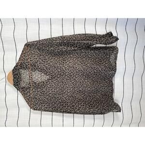French Laundry Petite Silk Leopard Print Blouse Size PL Baddie